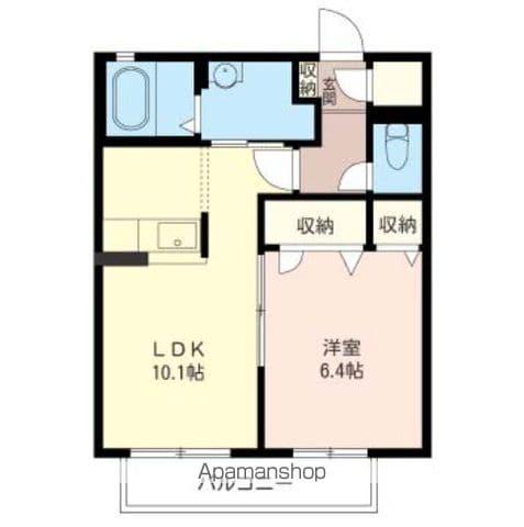 プライムメイトA(1LDK/1階)の間取り写真