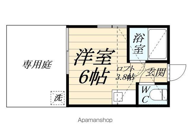 ユナイト鶴見バレンシアの丘(ワンルーム/1階)の間取り写真
