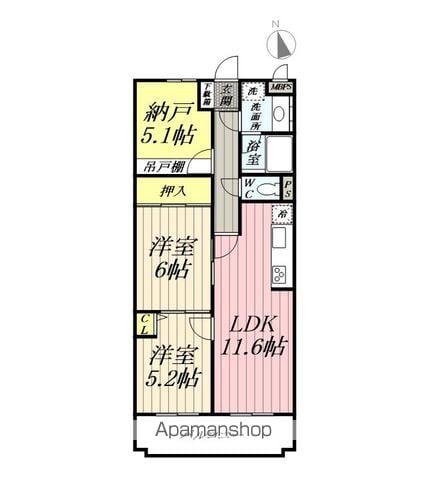 ライオンズマンション三郷第3(2SLDK/5階)の間取り写真