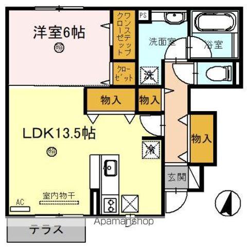 ソシア A(1LDK/1階)の間取り写真