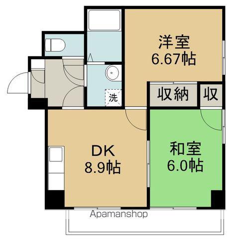 KS宮城野(2DK/3階)の間取り写真