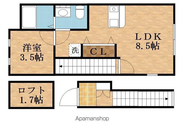 N&M S MAISON(1LDK/2階)の間取り写真