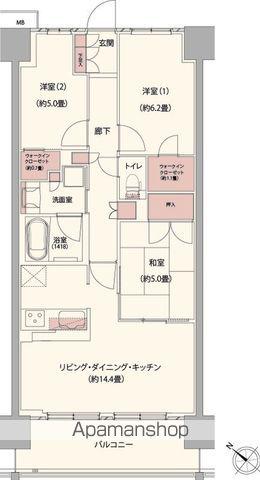 クレストフォルム柏サウスウィング(3LDK/6階)の間取り写真