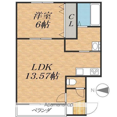 BERGMUND(1LDK/2階)の間取り写真