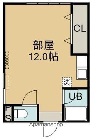 ファインハウス西元(ワンルーム/2階)の間取り写真