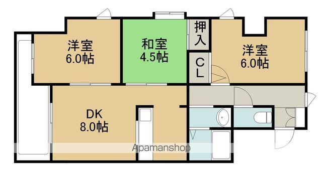ジェイステージ苫小牧Ⅱ(3LDK/2階)の間取り写真