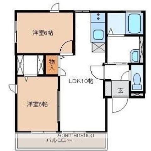 ロイヤルヒルズ(2LDK/2階)の間取り写真
