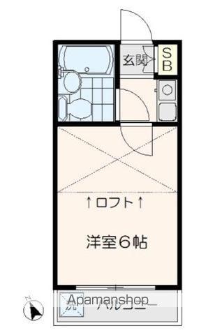 ツインハウス(1K/2階)の間取り写真