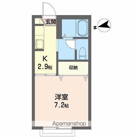 ボナール上川(1K/2階)の間取り写真