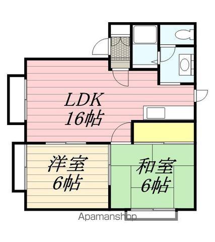 プルミエール新琴似B(2LDK/2階)の間取り写真