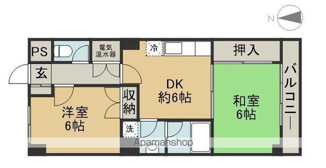 アールズ広瀬(2DK/3階)の間取り写真