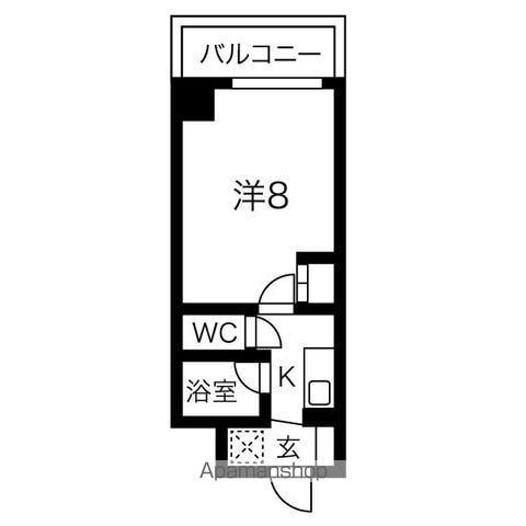 星ヶ丘GODIVA(1K/4階)の間取り写真