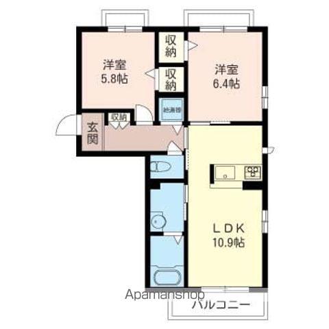 ブルックスターⅠ(2LDK/3階)の間取り写真