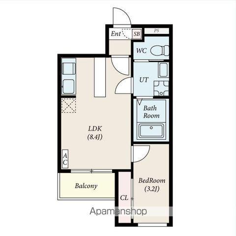 FIKA庄内緑地公園(1LDK/1階)の間取り写真