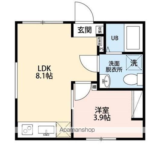 カンパネラ寺町(1LDK/4階)の間取り写真