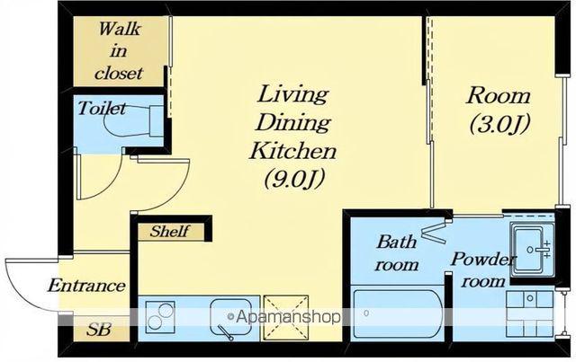 NALU(1LDK/2階)の間取り写真