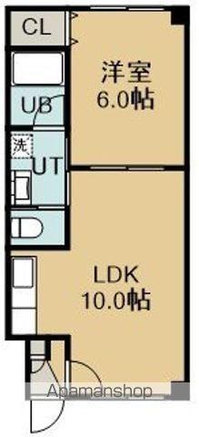 ピュアパレス的場Ⅲ(1LDK/5階)の間取り写真