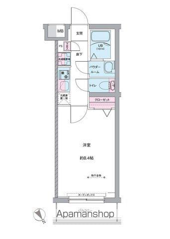 RELUXIA TOKYO イーストⅢ(1K/1階)の間取り写真