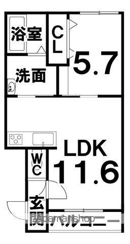 CLARAI(1LDK/2階)の間取り写真