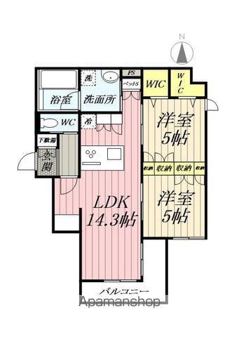 リアン八潮(2LDK/2階)の間取り写真