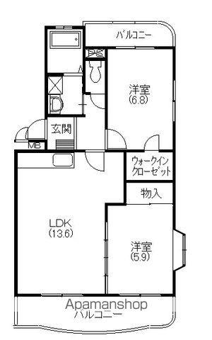 ベルデュール(2LDK/3階)の間取り写真