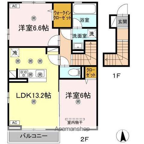 D-ROOM SACHIIII(2LDK/2階)の間取り写真