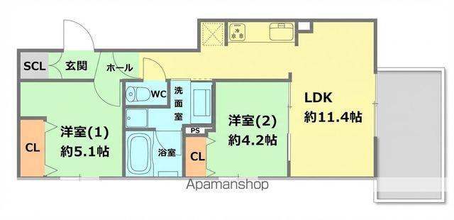 MAISON DU CHAT (2LDK/1階)の間取り写真