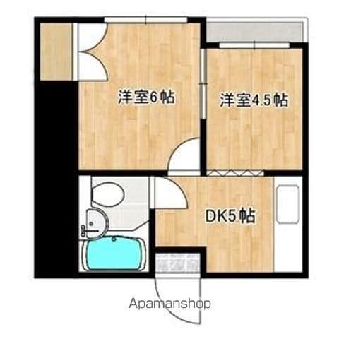 コーポ南住吉(2DK/5階)の間取り写真