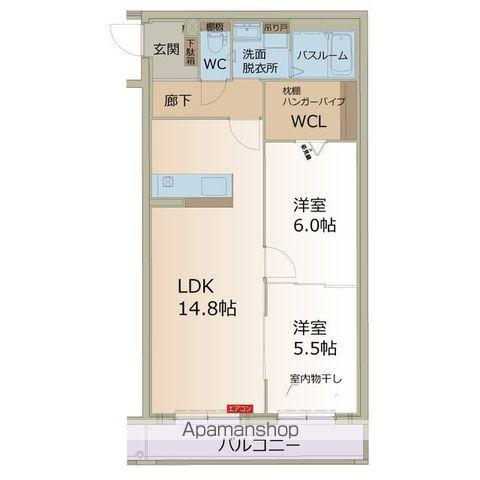 ラフォーレ西可児(2LDK/1階)の間取り写真