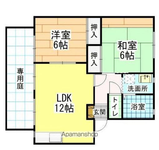 フレグランスクレフォートA棟(2LDK/1階)の間取り写真
