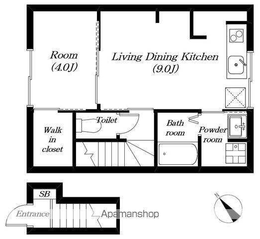 ブエナカーサ三雲(1LDK/2階)の間取り写真