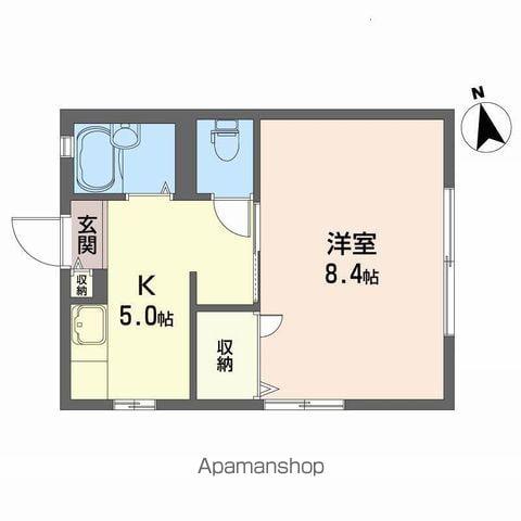 ディアス岡田(1K/1階)の間取り写真