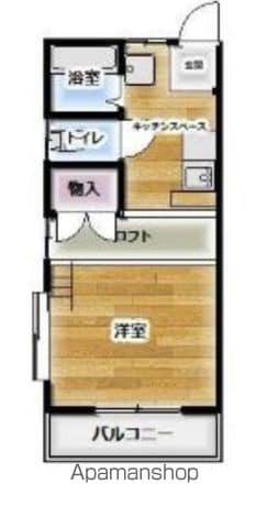ミースロゼッタB(ワンルーム/2階)の間取り写真
