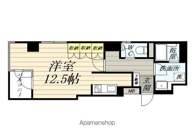 アプリコット(ワンルーム/3階)の間取り写真