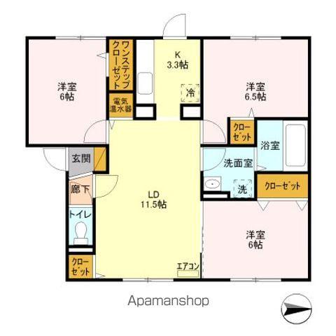 プランドール桔梗(2LDK/2階)の間取り写真