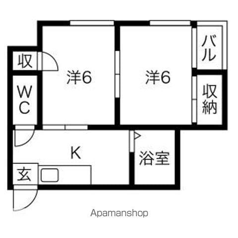 サンシティみたけ(2K/2階)の間取り写真