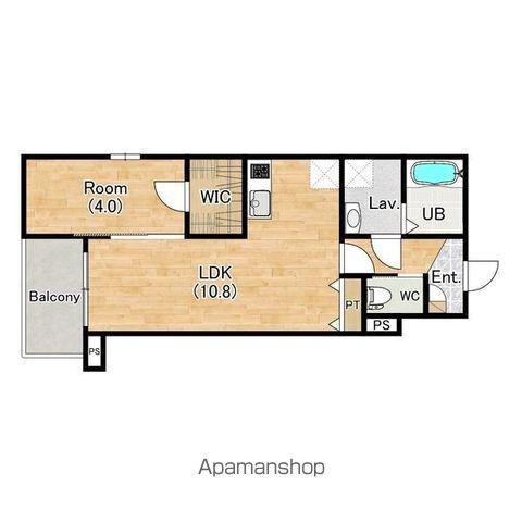 ジーメゾン大津横木レイエル(1LDK/1階)の間取り写真