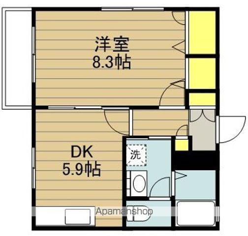 オータム 秋元(1DK/2階)の間取り写真