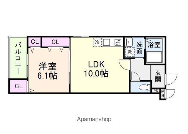 フジパレスエンⅢ号館(1LDK/1階)の間取り写真