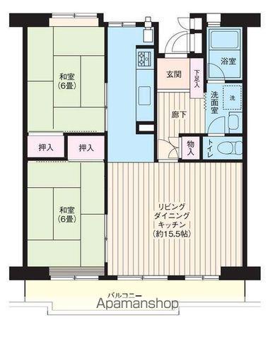 美浜東エステート10号棟(2LDK/2階)の間取り写真