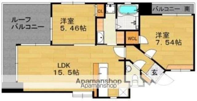 クレアセンターマーク(2LDK/13階)の間取り写真