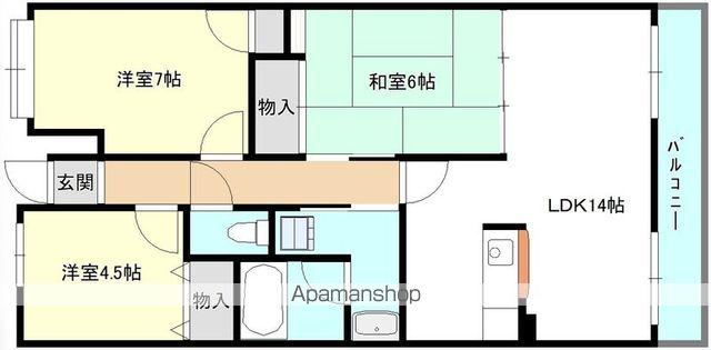 アルトピアーノ仰木の里(3LDK/1階)の間取り写真