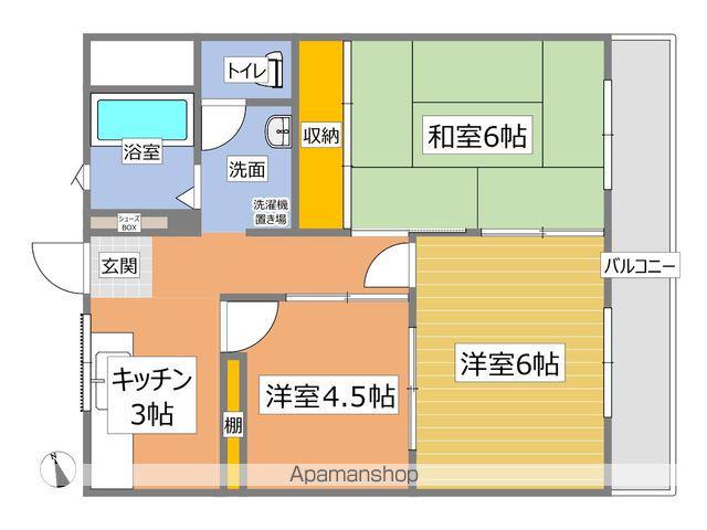 グランドハイツコクボ(3K/4階)の間取り写真