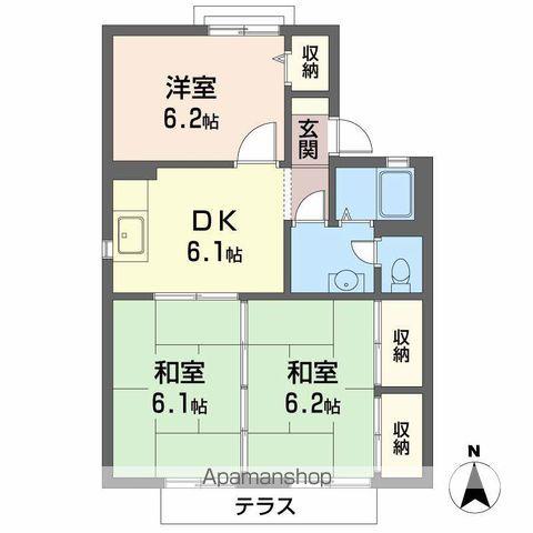 ファミール前島Ⅱ(3DK/1階)の間取り写真