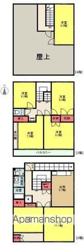 常磐線 いわき駅 徒歩8分 4階建 築47年(7DK)の間取り写真