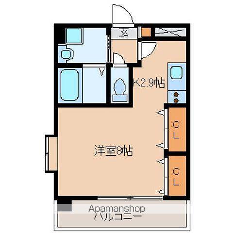 フローネ加美平(1K/3階)の間取り写真