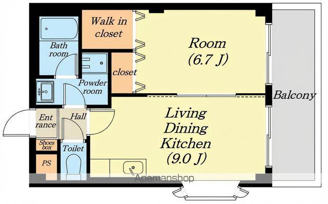 ネオクレスト壱番館(1LDK/2階)の間取り写真