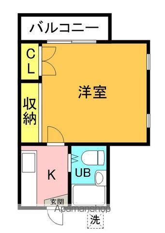 いろどりハイツ(1K/2階)の間取り写真