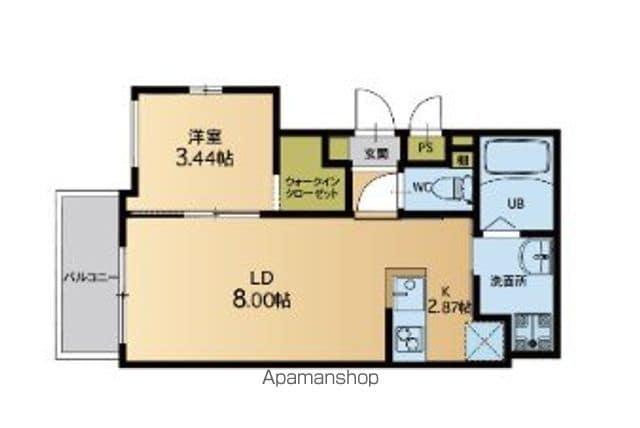 ウェリス東浜(1LDK/2階)の間取り写真
