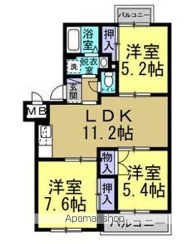 MAISON HOLLY(3LDK/1階)の間取り写真